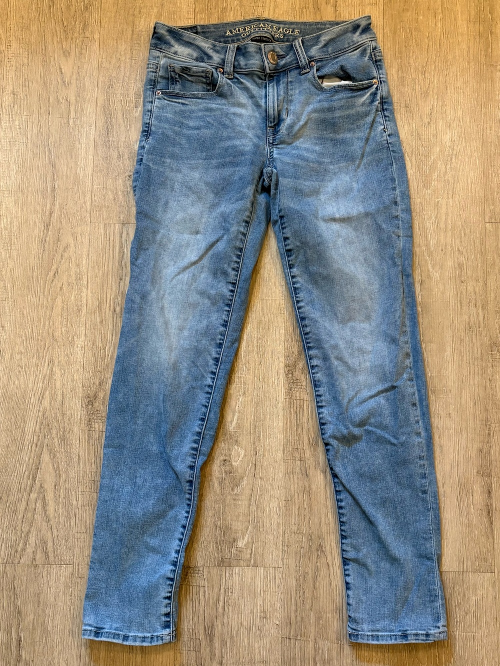 American Eagle Outfitters Women’s Skinny Blue Jeans Super Stretch 0 Shorts